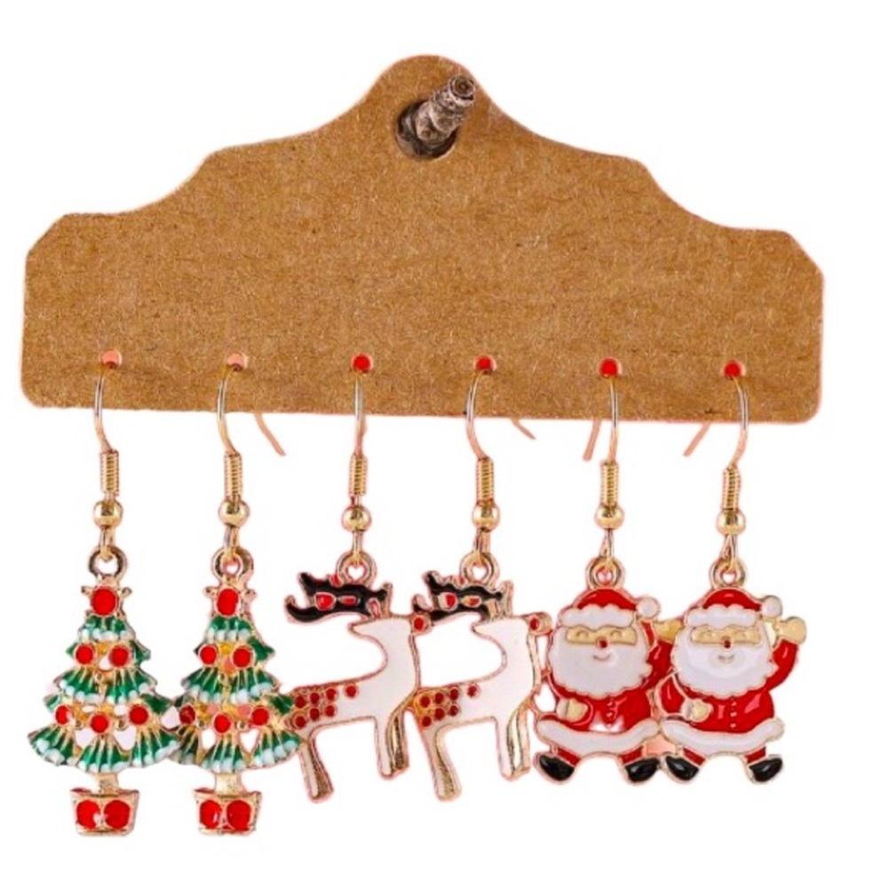 UNBRANDED Trio of Festive ICONIC Symbols Of CHRISTMAS Earrings